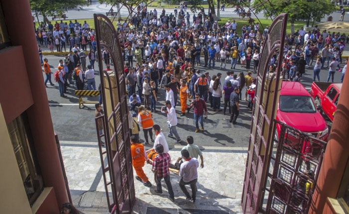 Simulacro de sismo en Chimbote