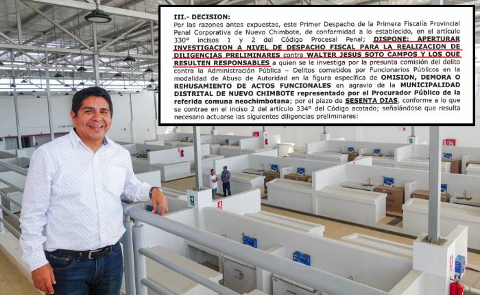 Fiscalía investiga a alcalde de Nuevo Chimbote por retraso en apertura de mercado de peces