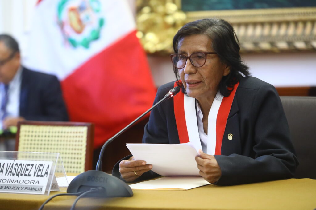 Congresista Milagros Jáuregui es elegida presidenta de la Comisión de la Mujer y Familia para el Periodo Anual de Sesiones 2023-2024. La secretaría de ese grupo de trabajo la ocupará la congresista Marleny Portero, quedando pendiente para la próxima sesión la elección del vicepresidente. Participan en la sesión las congresistas Mery Infantes, Lucinda Vásquez y Rossangella Barbarán.
