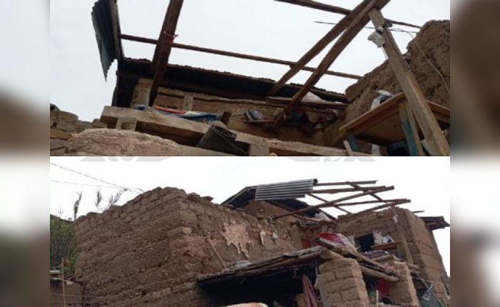 Vientos fuertes dañan dos viviendas rústicas en Aczo