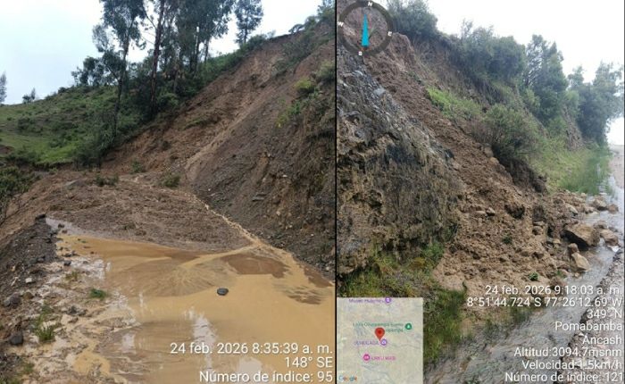 lluvias provocan deslizamiento y bloqueos en vías de huayllán6097506827517702950.